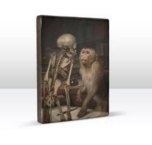 Load image into Gallery viewer, Laqueprint - Monkey for skeleton - Gabriel von Max - 19.5 x 26 cm - LP261