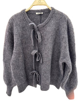 Load image into Gallery viewer, Mohair wool knit cardigan - Orice : Black / One size
