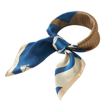 Load image into Gallery viewer, Cavalier Cléo small silk square: Blue / 100% silk / 70 x 70 cm
