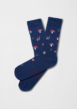 Load image into Gallery viewer, BeMushroom Navy - 100% Organic Cotton Socks: Blue / 36/40