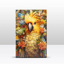 Load image into Gallery viewer, Orange parrot with flowers - Laqueprint - 19.5 x 30 cm - LP345