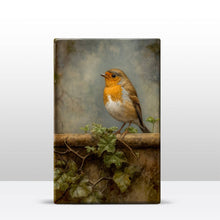 Load image into Gallery viewer, Laqueprint - Robin on wall - Hand lacquered - 19.5 x 30 cm - LP375