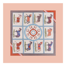 Load image into Gallery viewer, HORSE Silk Scarf: Beige / 100% silk / 60 x 60 cm