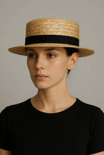 Load image into Gallery viewer, JLM-1 Boater Hat "Raffia Style" in Woven Paper with