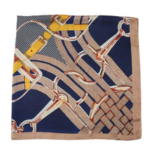 Load image into Gallery viewer, Zoé Interbelts Large Silk Square: Blue / 100% silk / 90 x 90 cm