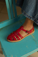 Load image into Gallery viewer, CHILAQUILES ROJOS - Women's red leather fisherman sandals: 38