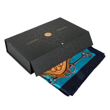 Load image into Gallery viewer, Zoé Blue Navy Silk Large Square: Blue / 100% silk / 90 x 90 cm
