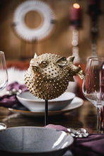 Load image into Gallery viewer, Puffer fish figure decoration gold 23.5 cm