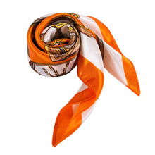 Load image into Gallery viewer, Cléo Orange Cream Silk Small Square: Orange / 100% silk / 60 x 60 cm