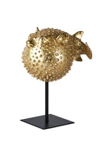 Load image into Gallery viewer, Puffer fish figure decoration gold 23.5 cm