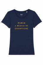 Load image into Gallery viewer, Women's T-shirt - Mom Needs Champagne - Glitter: White / XS
