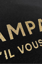 Load image into Gallery viewer, Women's T-Shirt - Champagne Please - Glitter: XXL / Black