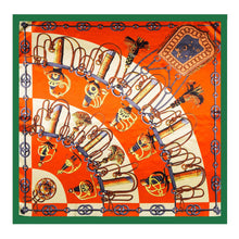 Load image into Gallery viewer, Zoé Orange Cream Large Silk Square: Orange / 100% silk / 90 x 90 cm
