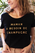 Load image into Gallery viewer, Women's T-shirt - Mom Needs Champagne - Glitter: White / XS