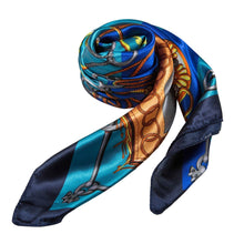 Load image into Gallery viewer, Zoé Blue Navy Silk Large Square: Blue / 100% silk / 90 x 90 cm