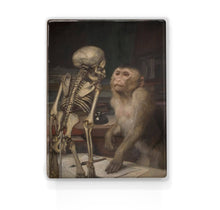Load image into Gallery viewer, Laqueprint - Monkey for skeleton - Gabriel von Max - 19.5 x 26 cm - LP261