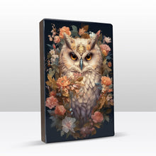 Load image into Gallery viewer, Owl with flowers - Laqueprint - 19.5 x 30 cm - LP320