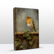 Load image into Gallery viewer, Laqueprint - Robin on wall - Hand lacquered - 19.5 x 30 cm - LP375