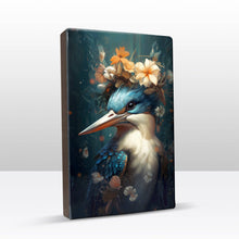 Load image into Gallery viewer, Kingfisher with flowers Close-Up - Laqueprint - 19.5 x 30 cm - LP326