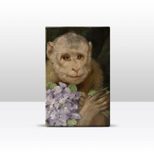 Load image into Gallery viewer, Laqueprint, Monkey with a Bouquet of Violets - Gabriel von Ma...: 19.5 x 30 cm / 100% PEFC certified wood.
The inks and varnishes used are Greenguard Certified