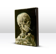 Load image into Gallery viewer, Laqueprint, Skeleton head with a lit cigarette - Vi...: 19.5 x 26 cm / 100% PEFC certified wood.
The inks and varnishes used are Greenguard Certified