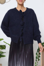 Load image into Gallery viewer, Mohair wool knit cardigan - Orice : Black / One size