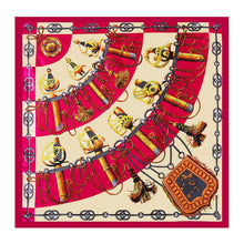 Load image into Gallery viewer, Zoé Cream Fuschia Large Silk Square: Pink / 100% silk / 90 x 90 cm
