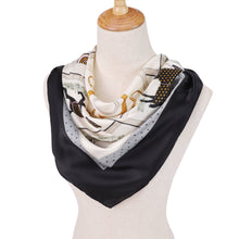 Load image into Gallery viewer, HORSE Silk Scarf: Beige / 100% silk / 60 x 60 cm