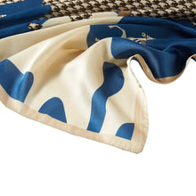 Load image into Gallery viewer, Cavalier Cléo small silk square: Blue / 100% silk / 70 x 70 cm