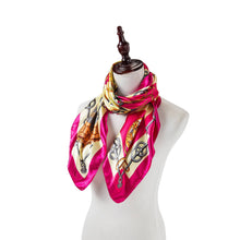 Load image into Gallery viewer, Zoé Cream Fuschia Large Silk Square: Pink / 100% silk / 90 x 90 cm