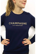 Load image into Gallery viewer, Women's Sweatshirt - Champagne Please - Glitter: Heather black / XS