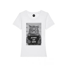 Load image into Gallery viewer, Women's T-shirt - Cat Hate People: XXL / Heather Grey