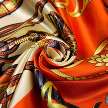 Load image into Gallery viewer, Zoé Orange Cream Large Silk Square: Orange / 100% silk / 90 x 90 cm