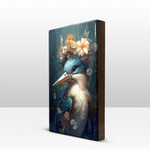 Load image into Gallery viewer, Kingfisher with flowers Close-Up - Laqueprint - 19.5 x 30 cm - LP326