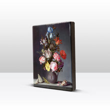 Load image into Gallery viewer, Laqueprint - Flowers in a Vase with Shells and Cricket - Balthasar van der Ast - 19.5 x 26 cm - LP142