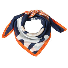 Load image into Gallery viewer, Cavalier Cléo small silk square: Blue / 100% silk / 70 x 70 cm