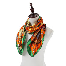 Load image into Gallery viewer, Zoé Orange Cream Large Silk Square: Orange / 100% silk / 90 x 90 cm