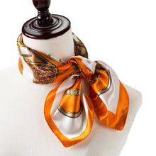 Load image into Gallery viewer, Cléo Orange Cream Silk Small Square: Orange / 100% silk / 60 x 60 cm