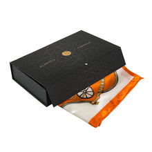 Load image into Gallery viewer, Cléo Orange Cream Silk Small Square: Orange / 100% silk / 60 x 60 cm