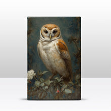 Load image into Gallery viewer, Laqueprint owl with white roses - hand-lacquered - 19.5 x 30 cm - LP395
