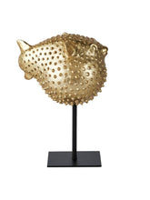 Load image into Gallery viewer, Puffer fish figure decoration gold 23.5 cm
