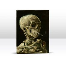 Load image into Gallery viewer, Laqueprint, Skeleton head with a lit cigarette - Vi...: 19.5 x 26 cm / 100% PEFC certified wood.
The inks and varnishes used are Greenguard Certified