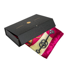 Load image into Gallery viewer, Zoé Cream Fuschia Large Silk Square: Pink / 100% silk / 90 x 90 cm