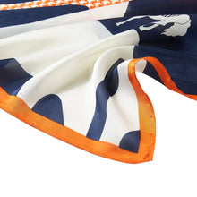 Load image into Gallery viewer, Cavalier Cléo small silk square: Blue / 100% silk / 70 x 70 cm