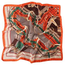 Load image into Gallery viewer, Zoé Interbelts Large Silk Square: Blue / 100% silk / 90 x 90 cm