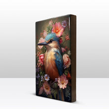 Load image into Gallery viewer, Kingfisher with colorful flowers - Laqueprint - 19.5 x 30 cm - LP310