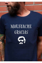 Load image into Gallery viewer, Men's T-shirt - Moustache Gracias: Navy / XL