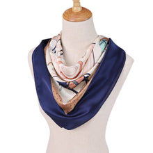 Load image into Gallery viewer, HORSE Silk Scarf: Beige / 100% silk / 60 x 60 cm