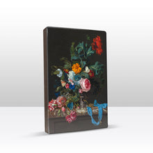 Load image into Gallery viewer, Laqueprint - Flower still life with watch - Willem van Aelst - 19.5 x 30 cm - LP061