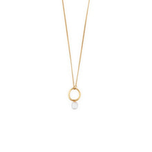 Load image into Gallery viewer, Gold Plated Pearl Drop Necklace - ArtLofter